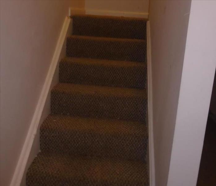 wet carpet on stairs 