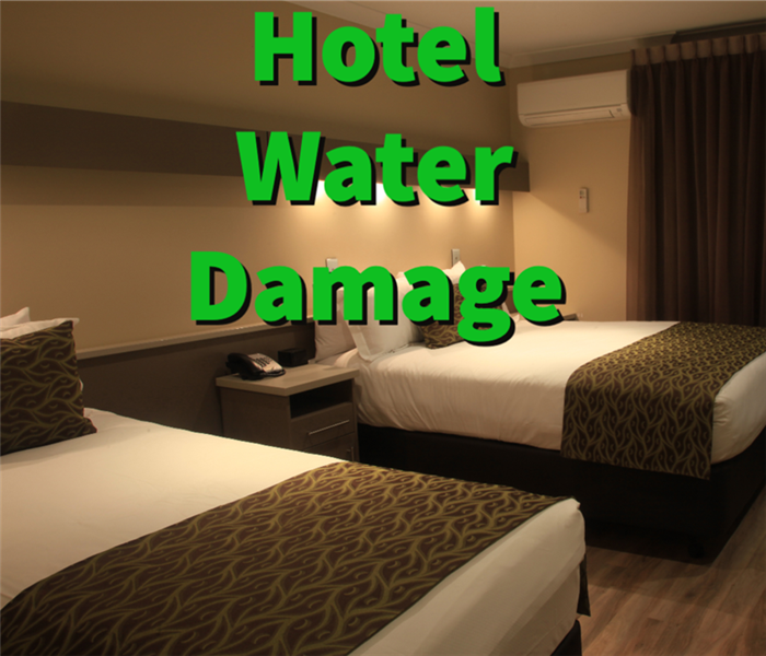 Hotel water damage in a hotel room