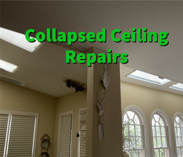 A collapsed ceiling 