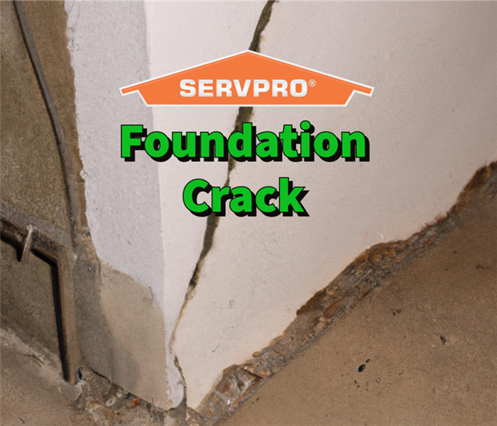A foundation crack causing water damage inside of a Alpharetta home.